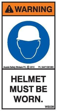 HELMETS MUST BE WORN (Vertical)
