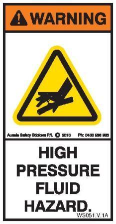 High Pressure Fluid Hazard (Horizontal)