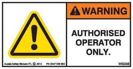 AUTHORISED OPERATOR ONLY (Horizontal)