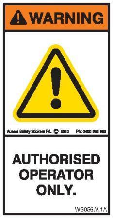 AUTHORISED OPERATOR ONLY (Vertical)