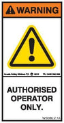AUTHORISED OPERATOR ONLY (Vertical)