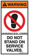 DO NOT STAND ON SERVICE VALVES (Vertical)