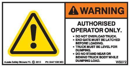 AUTHORISED OPERATOR GARBAGE TRUCK (Horizontal)