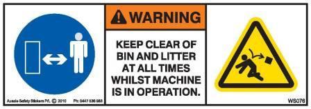 KEEP CLEAR BIN LITTER (Horizontal)