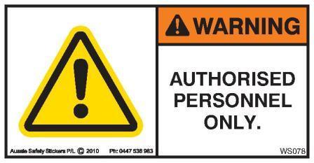 AUTHORISED PERSONNEL ONLY (Horizontal)