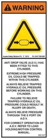 ANTI-DROP VALVE FITTED (Vertical)